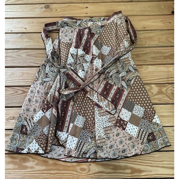 Vintage House of Lee Patterned Wrap Skirt Size Small Women’s Brown - Picture 1 of 7